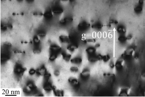 Fig.5 TEM Picture of Radiation Damage in Alumina